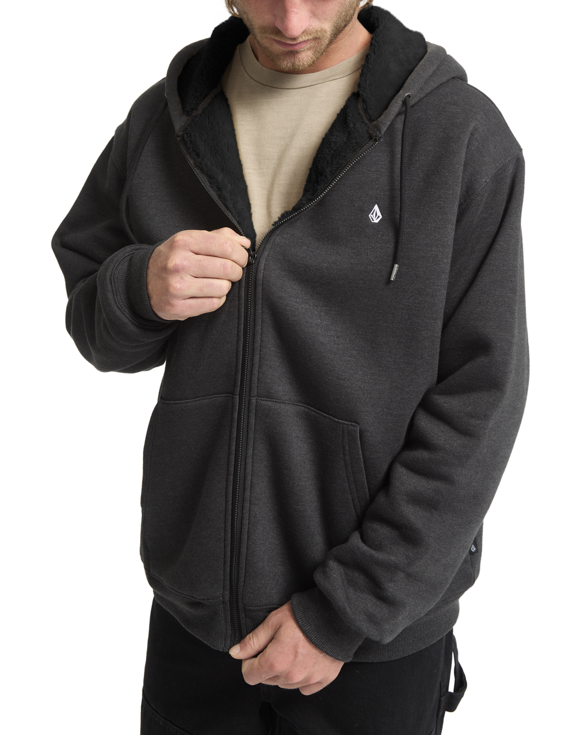 Zipphoodie Volcom Single Stone Lined gefüttert
