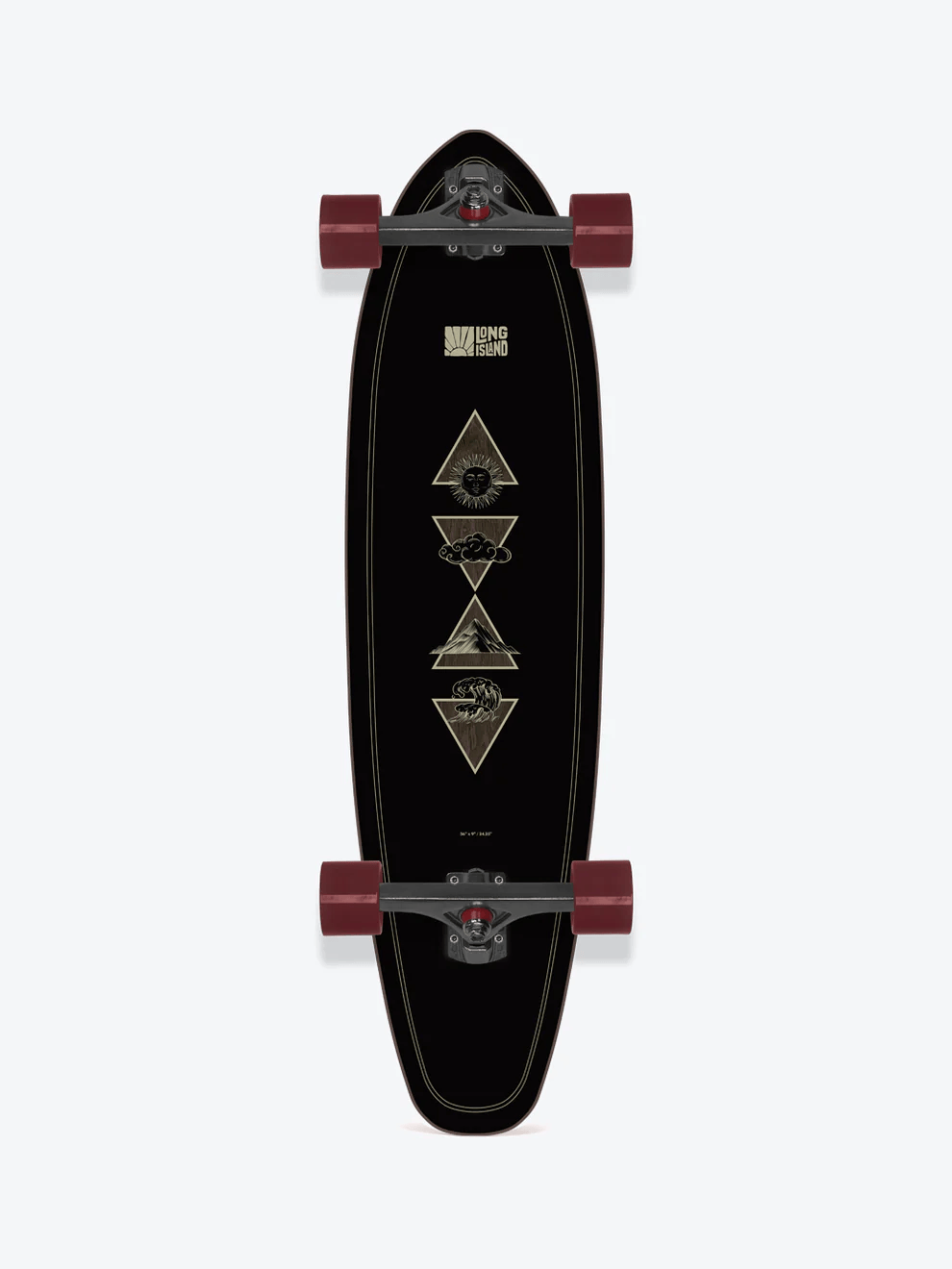Longboard komplett, Long Island, Elements Kicktail 36"x9" Longboard komplett, Long Island, Elements Kicktail 36"x9"