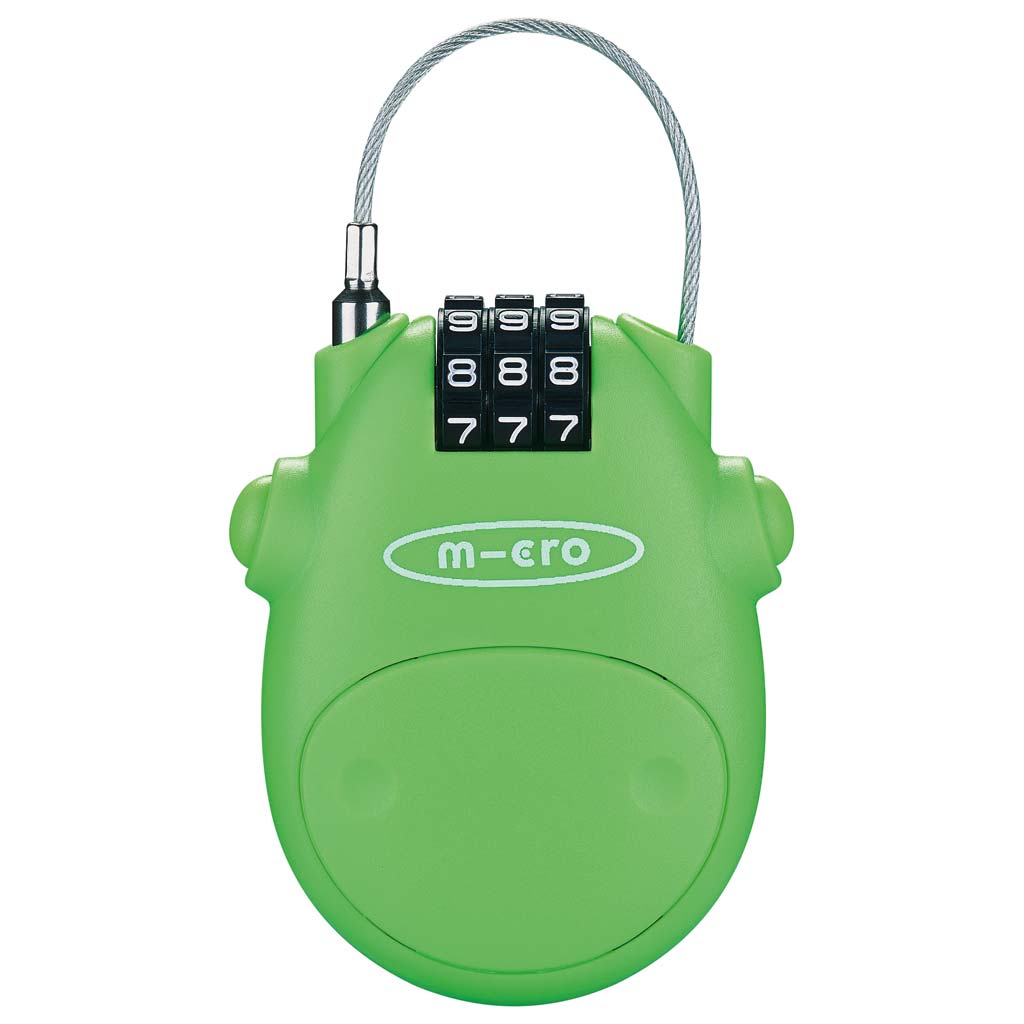 Schloss mit Eisenkabel, Micro, green