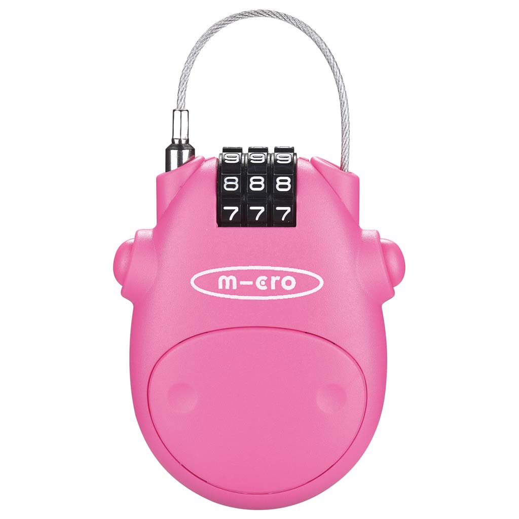 Schloss mit Eisenkabel, Micro, pink
