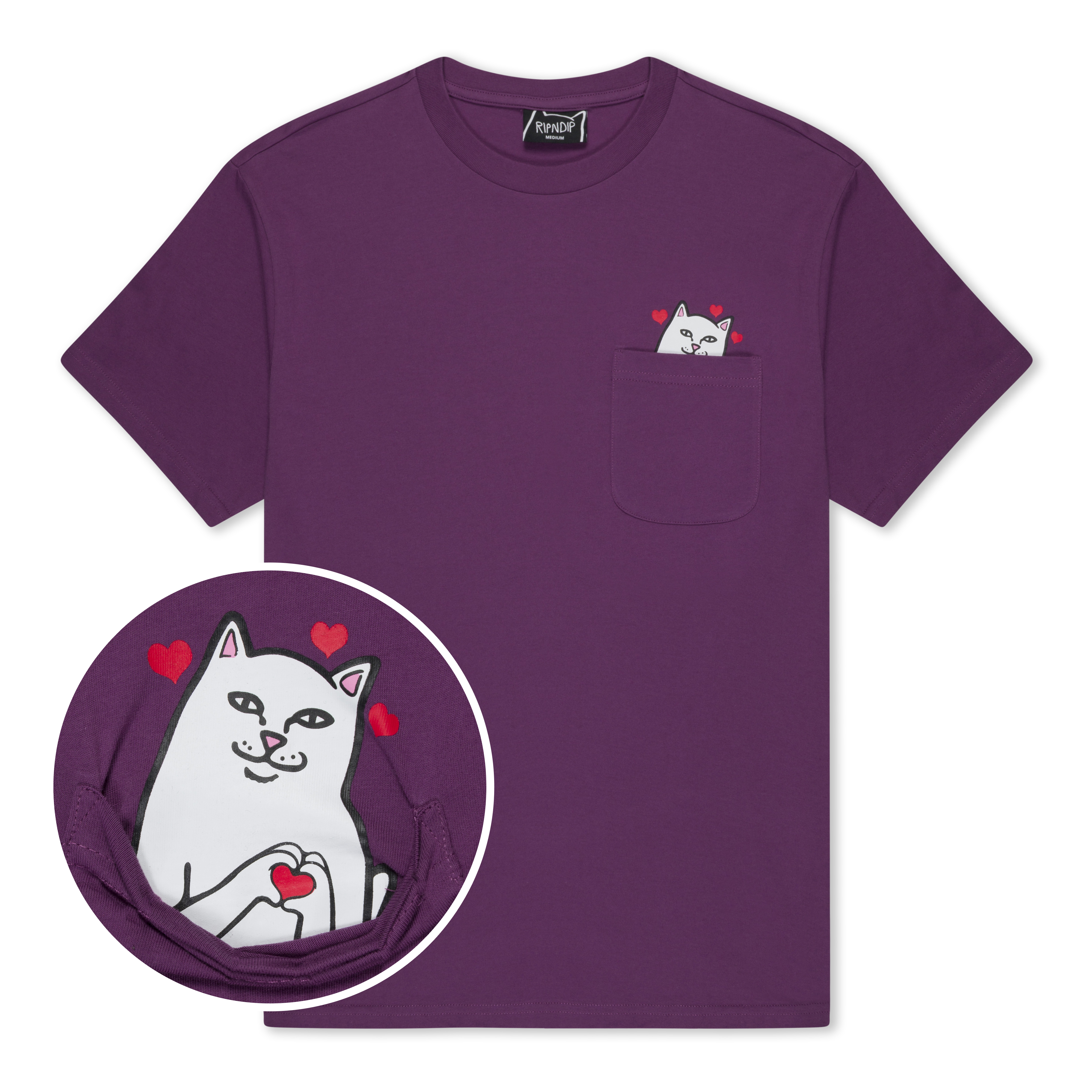T-Shirt kurzarm RipnDip Nermal Loves Pocket