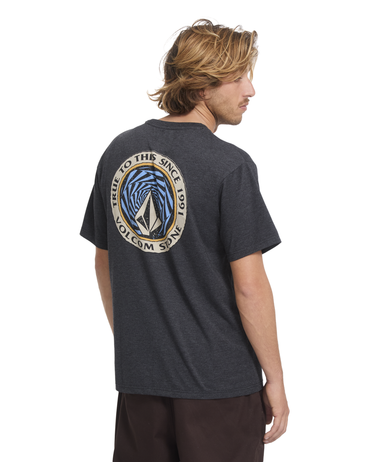 T-Shirt kurzarm Volcom Ringstone heather black L